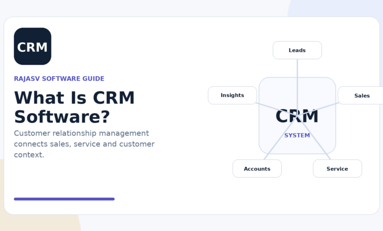 Illustration of a CRM connecting leads, sales, customer service and customer data